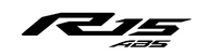 Logo oficial del modelo Yamaha R15 ABS, representativo de su línea deportiva y tecnología avanzada en sistemas de freno