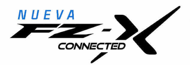 Logotipo de la nueva Yamaha FZ-X Connected, pistera con diseño retro-moderno y tecnología avanzada, disponible en Kasei Motors, concesionario oficial Yamaha en Lince, Lima, ideal para quienes buscan estilo y conectividad en su moto